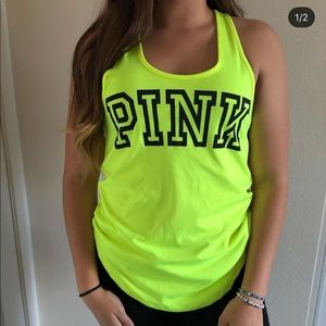 PINK neon tank top